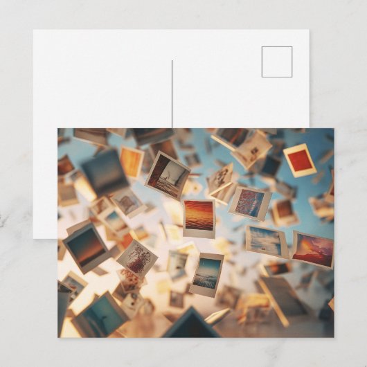 Schwebende Polaroid-Erinnerungen Postkarte (Vorne/Hinten)