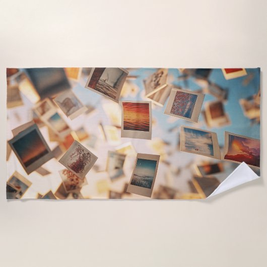 Schwebende Polaroid-Erinnerungen Strandtuch (Vorderseite)