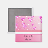 Schwebende rosa Herzen Magnet (Vorderseite/Rückseite)