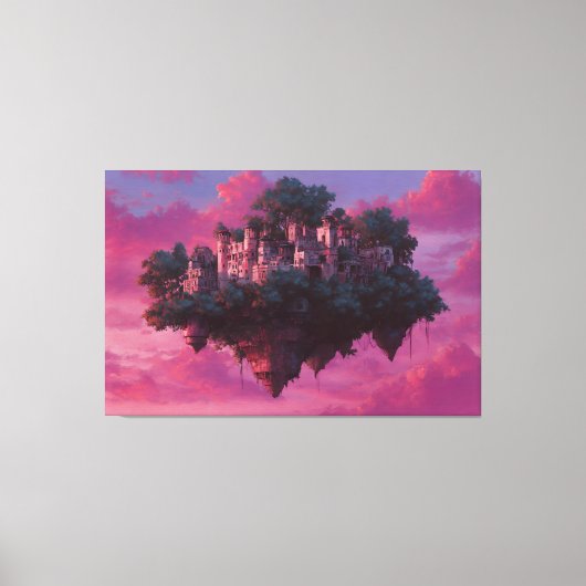 Schwebende Rosa-Himmel-Zitadelle Leinwanddruck (Vorderseite)