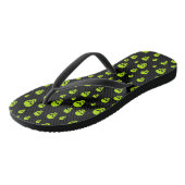 Schwebende Totenkopf-Popart Badesandalen (Schrägansicht)