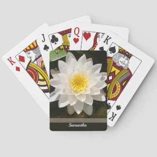 Schwebende Weiße Wasserlilie Lotus Spielkarten