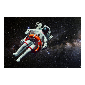 Schwebender Astronaut Poster