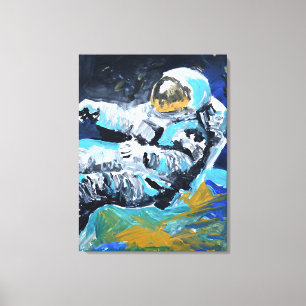 Schwebender Astronaut Weltraumspaziergang Leinwanddruck