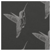 Schwebender Kolibri-Schwarz-Druck Stoff (Nahaufnahme)