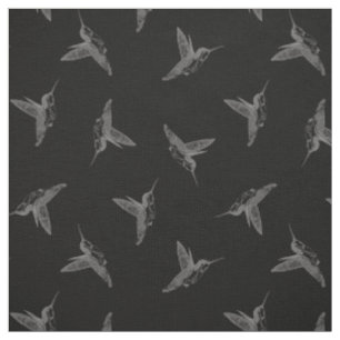 Schwebender Kolibri-Schwarzes geworfener Druck Stoff