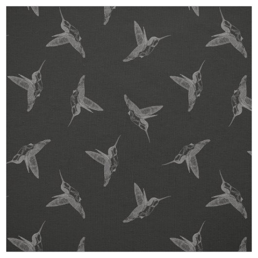 Schwebender Kolibri-Schwarzes geworfener Druck Stoff (Muster)