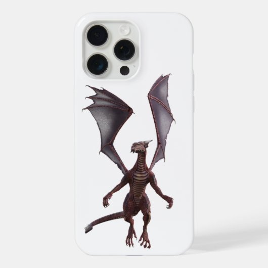 Schwebender roter Drache iPhone Hülle (Rückseite)