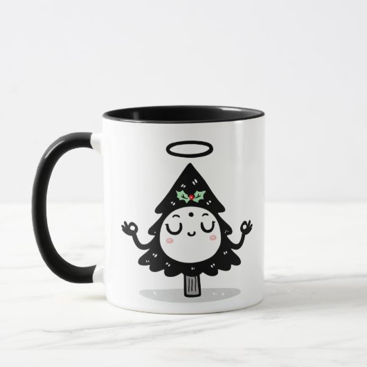 Schwebender Stechpalmenbaum – Süßer Zen-Weihnachts Tasse (Links)