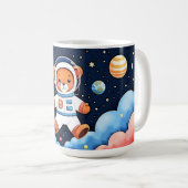 Schwebender Teddy-Astronaut Kaffeetasse (VorderseiteRechts)