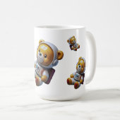 Schwebender Weltraum-Teddy Kaffeetasse (VorderseiteRechts)