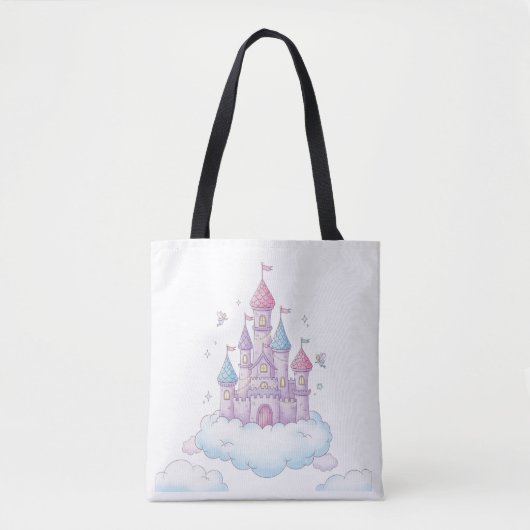 Schwebendes Feenschloss – Fantasievolle Kindheitsf Tasche (Vorderseite)