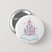 Schwebendes Feenschloss – Whimsische Kindheitsfant Button (Vorne & Hinten)