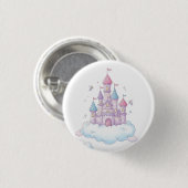 Schwebendes Feenschloss – Whimsische Kindheitsfant Button (Vorne & Hinten)