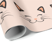 Schwebendes Kätzchen Katzen Gesicht Muster Geschenkpapier (Rolleneckpunkt)