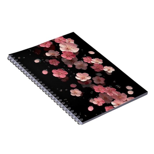 Schwebendes Kirschblüten-Blumen-Notizbuch Notizblock (Rechte Seite)