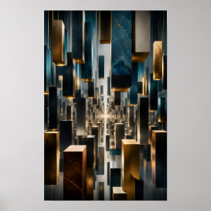 Schwebendes Monolith-Infinity-Wandkunstwerk Poster
