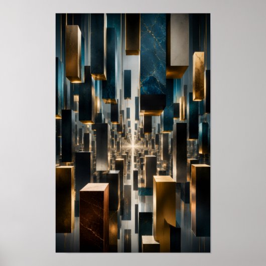 Schwebendes Monolith-Infinity-Wandkunstwerk Poster (Vorne)