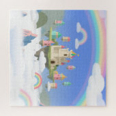 Schwebendes Schloss Regenbogenwolken Fantasy-Puzzl Puzzle (Horizontal)