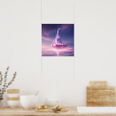 Schwebendes Traumschloss über den Wolken Poster (Küche)