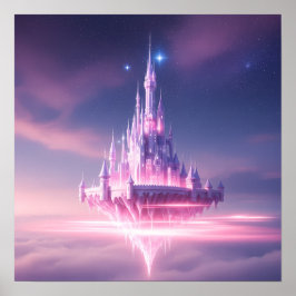 Schwebendes Traumschloss über den Wolken Poster