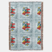 Schwede Dala Pferd mit Norweger Rosemaling Decke (Vorderseite Vertikal)