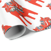 Schwede Dala Pferde Kleid und Geschenke Geschenkpapier (Rolleneckpunkt)