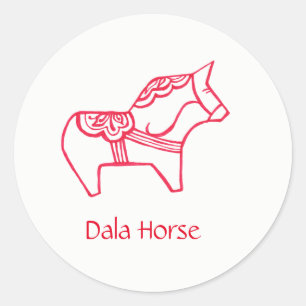 Schwede Dala Pferdeaufkleber Runder Aufkleber