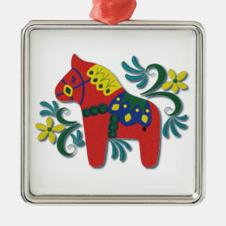 Schwede Dala Pferdebuntes wunderliches Silbernes Ornament