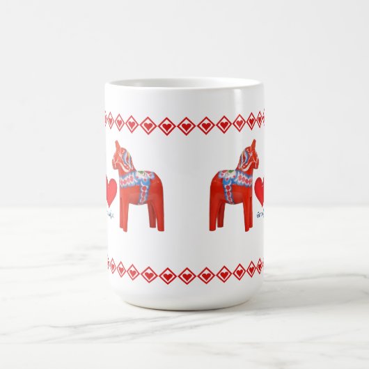 Schwede Dala Pferdeherz-Großvater Kaffeetasse (Mittel)