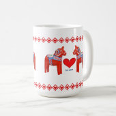 Schwede Dala Pferdeherz-individueller Name Kaffeetasse (VorderseiteRechts)