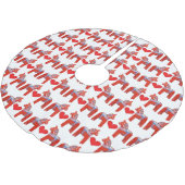 Schwede Dala Pferdemuster mit Herzen Polyester Weihnachtsbaumdecke (Schrägansicht)