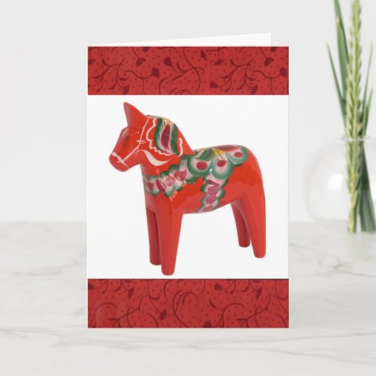 Schwede Dala Pferdeskandinavier-Gewohnheit Feiertagskarte (Vorderseite)