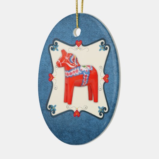 Schwede Dala Pferdevolkskunst gerahmt Keramikornament (Links)