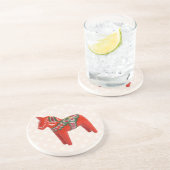 Schwede Dala PferdeVolkskunst Sandstein Untersetzer (Seite)