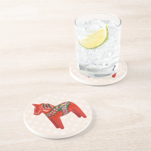 Schwede Dala PferdeVolkskunst Sandstein Untersetzer (Seite)