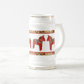 Schwede Dala Pferdeweihnachten Stein Bierglas (VorderseiteRechts)