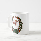 Schwede Dala PferdeweihnachtsKranz Kaffeetasse (Vorderseite Links)