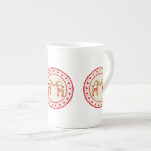 Schwede Julbok Stroh-Ziege mit Herzen Porzellantasse