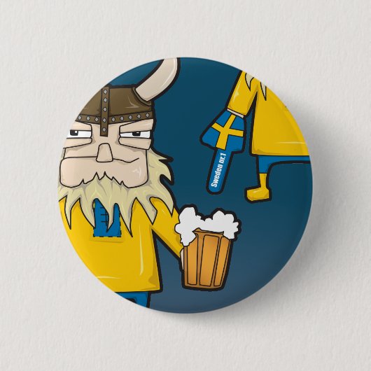 Schwede-Viking-Fan-Knopf Button (Vorderseite)