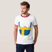 Schwede-Viking-Sturzhelmflagge von Flaggen T-Shirt (Vorne ganz)
