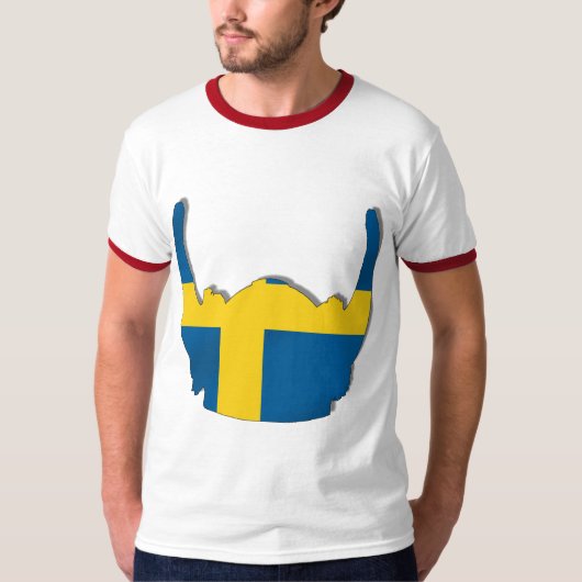 Schwede-Viking-Sturzhelmflagge von Flaggen T-Shirt (Vorderseite)
