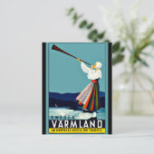 Schweden, altes Reiseplakat Postkarte (Stehend Vorderseite)