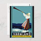 Schweden, altes Reiseplakat Postkarte (Vorne/Hinten)