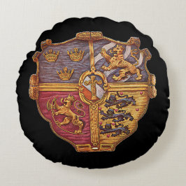 Schweden Antike Wappen Rundes Kissen