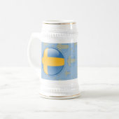 Schweden-Blasen-Flagge Bierglas (Vorderseite Links)