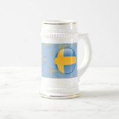 Schweden-Blasen-Flagge Bierglas (VorderseiteRechts)