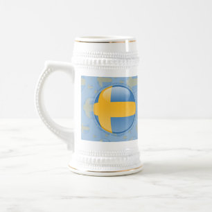 Schweden-Blasen-Flagge Bierglas