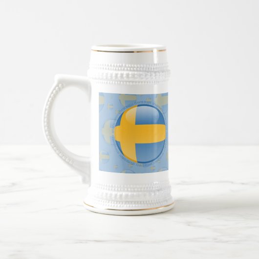 Schweden-Blasen-Flagge Bierglas (Links)