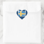 Schweden - Brandflagge Herz-Aufkleber (Tasche)